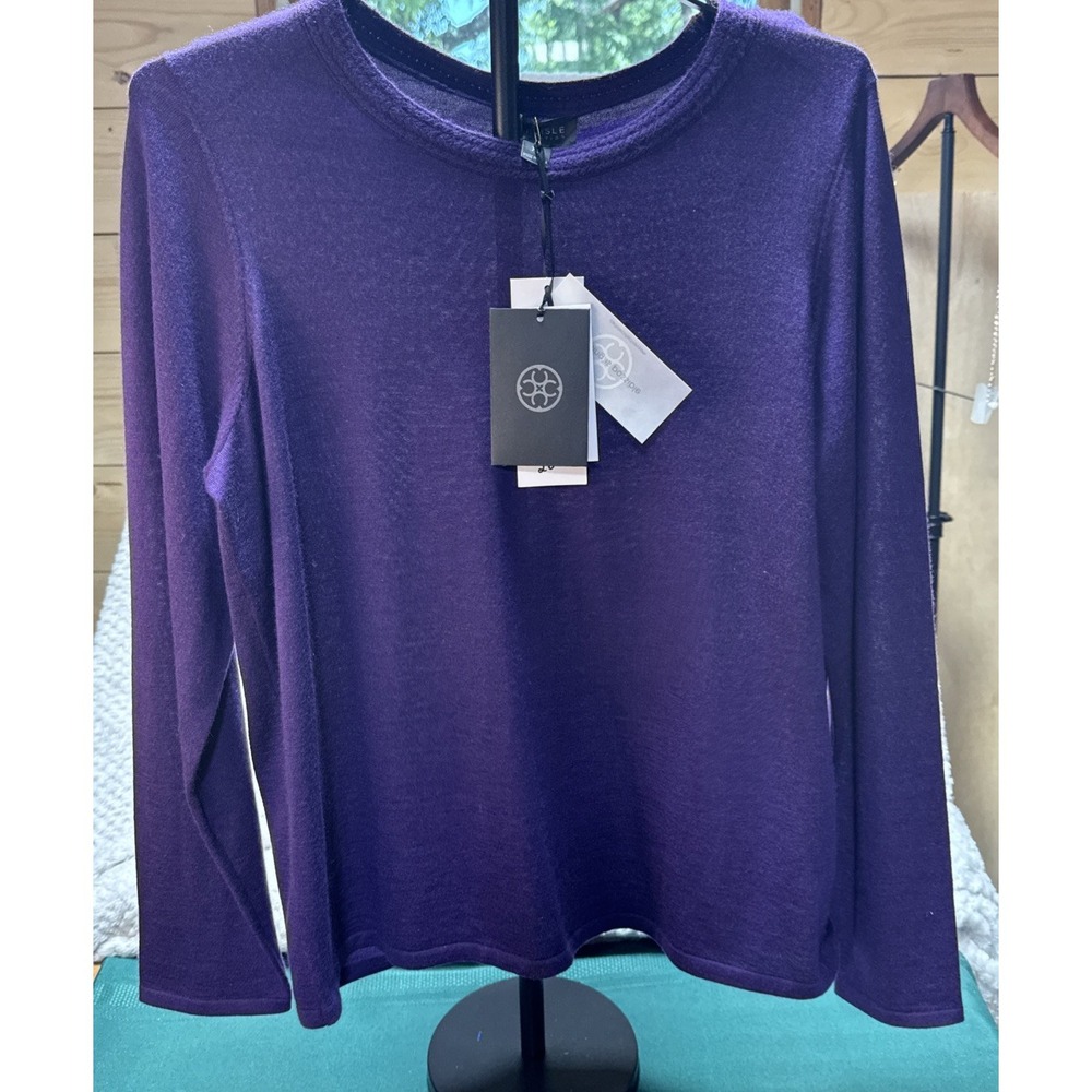 Carlisle Collection Sweater  XL  Long Sleeve Pullover Plum Cashmere Luxury